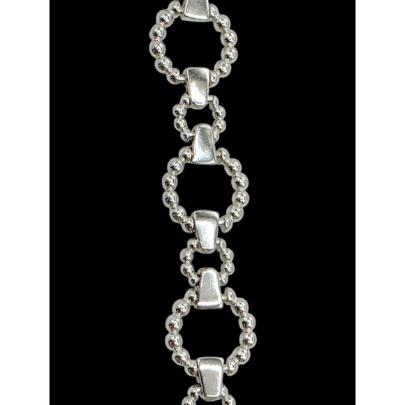 New Tocara Sterling Silver Bracelet Beaded Circle Round Links Chain 925 Arielle - Picture 3 of 13